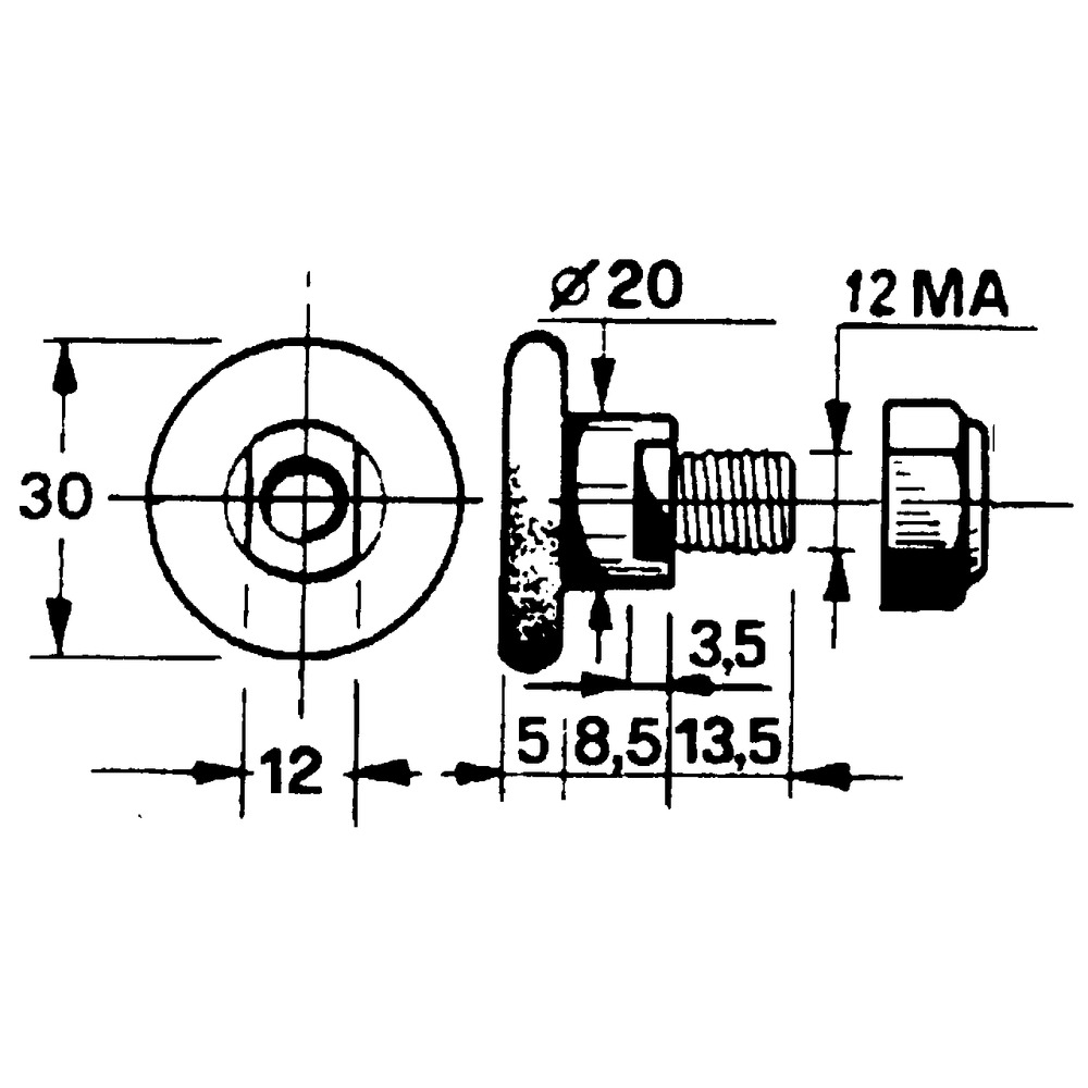 Klingenbolzen passend zu COMER, GASPARDO, MARANGON, OLIVI, OTMA