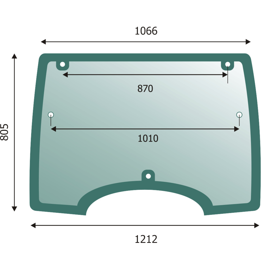 Frontscheibe passend zu Lindner Geotrac, Farbe grün getönt