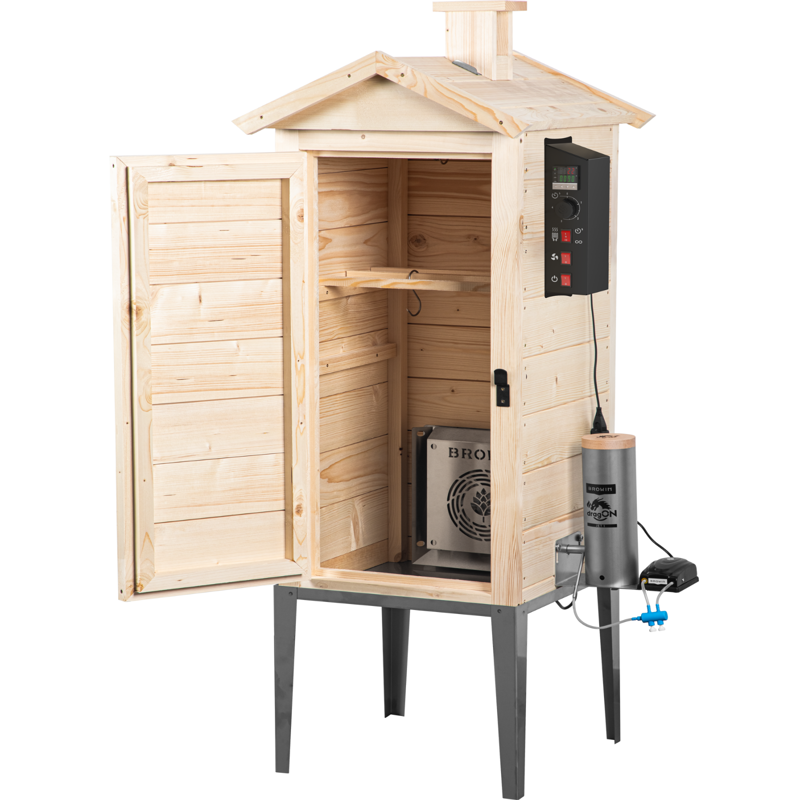  Räucherofen aus Holz 200 L dragON Wood mit elektrischem Heizelement und Steuerung