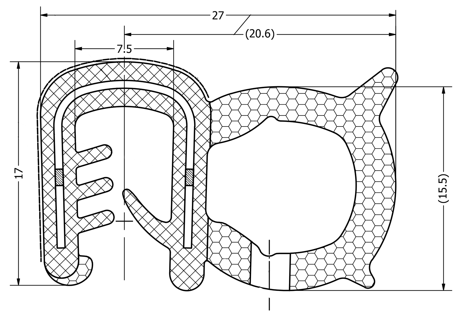 Dichtprofil 5728 EPDM, 4-6 mm