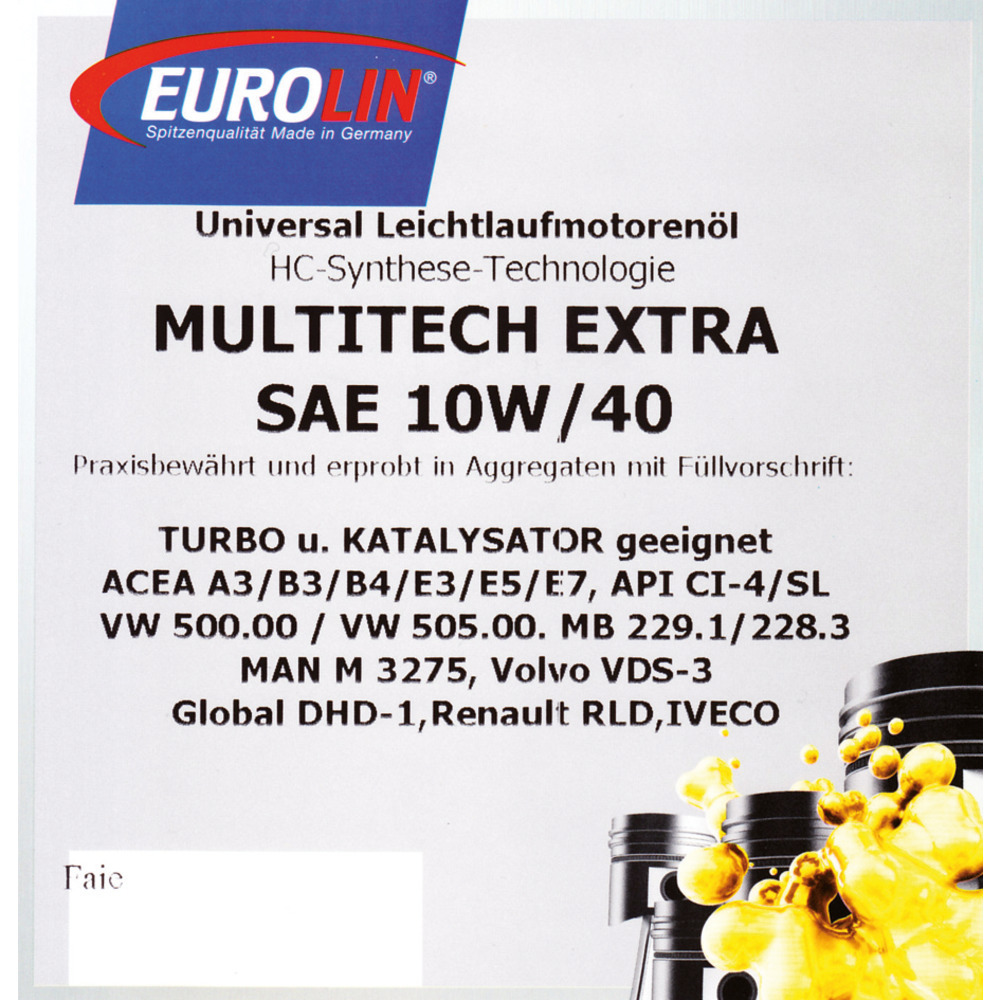 Motoröl Multitech Extra 10W/40