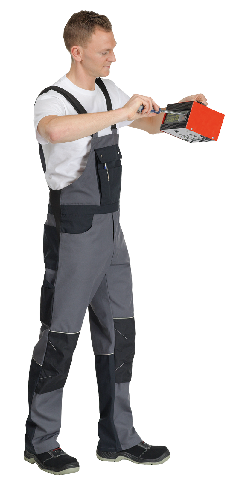Latzhose Professional grau/schwarz