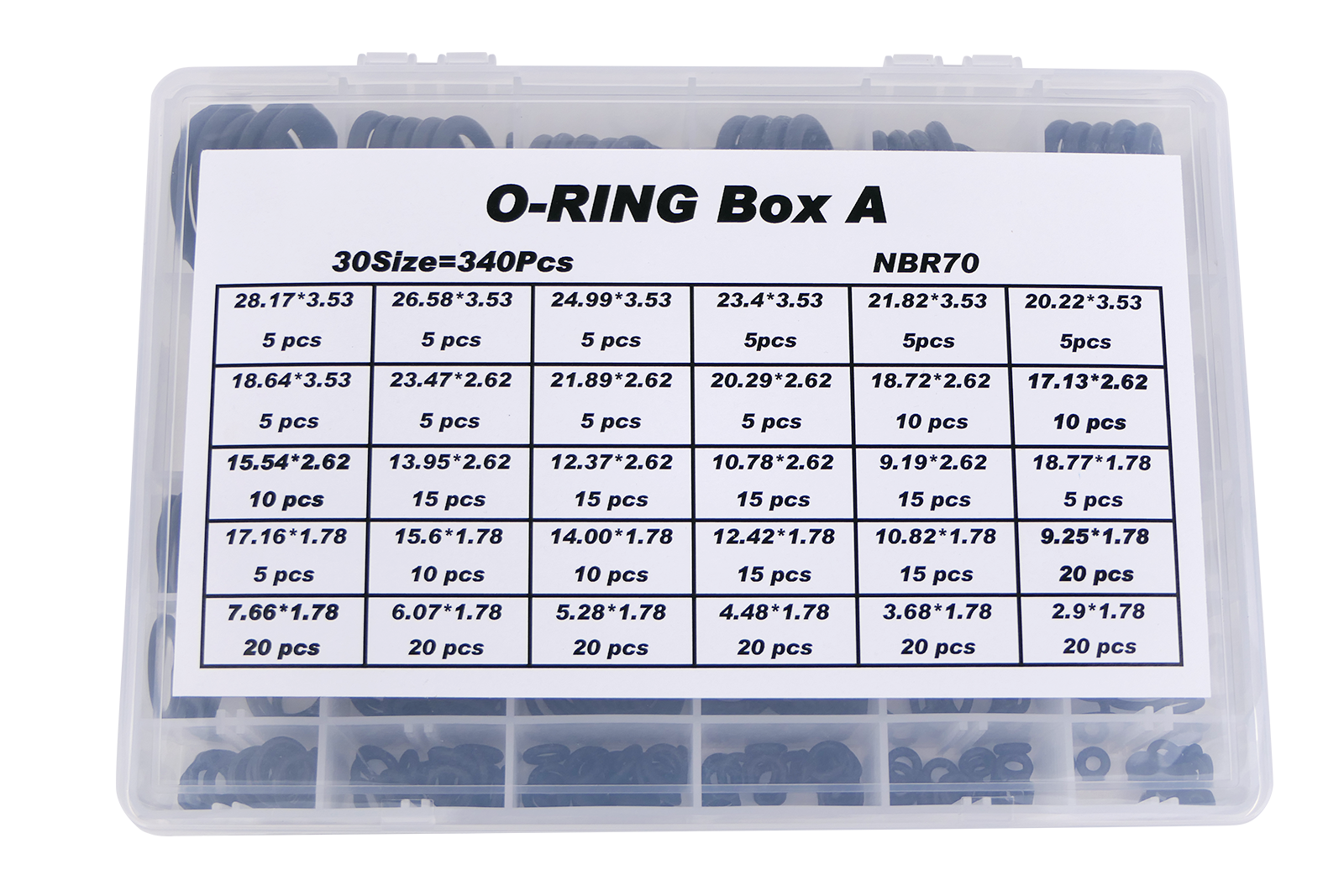 O-Ring Sortiment in Zoll NBR 70