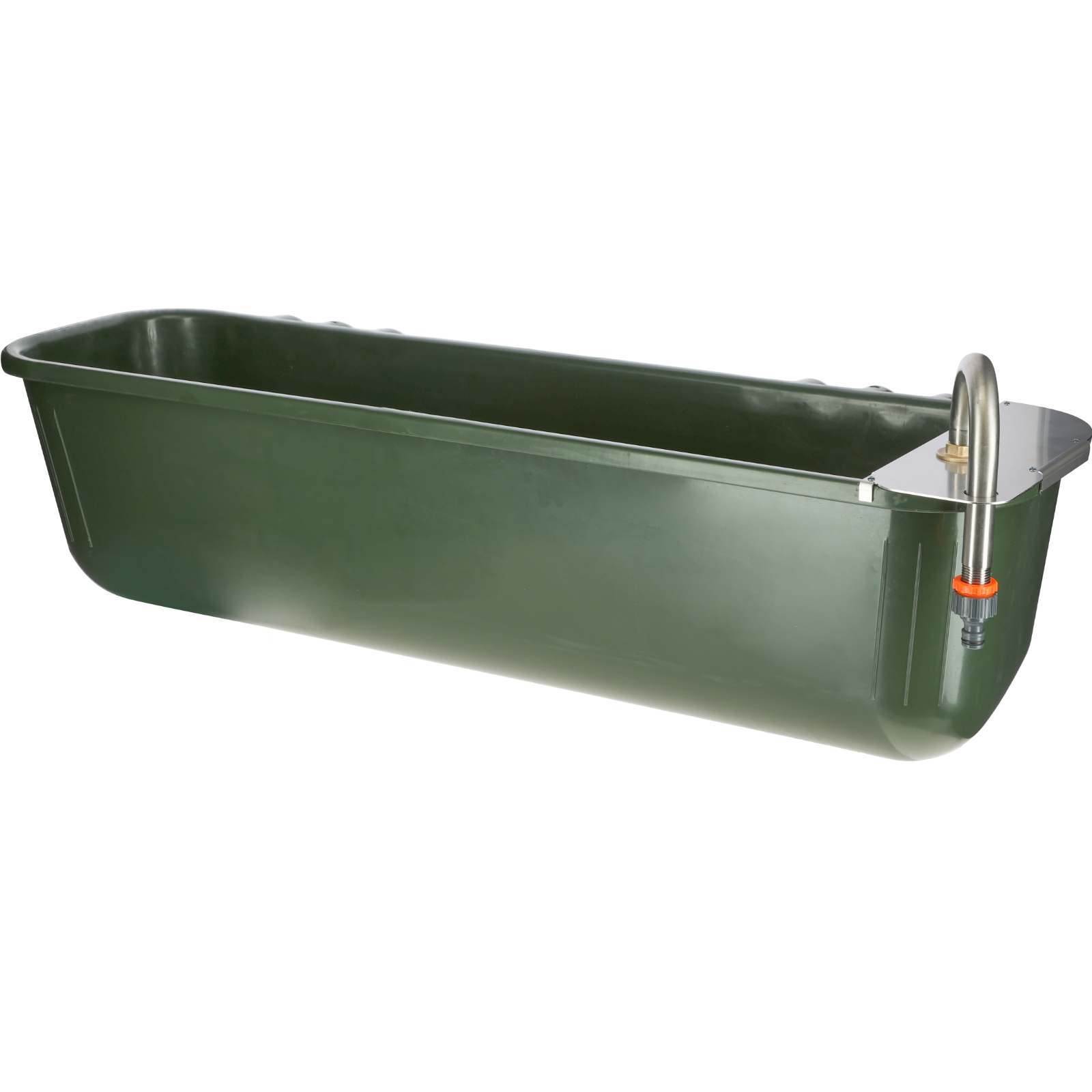 Long feed trough with float valve