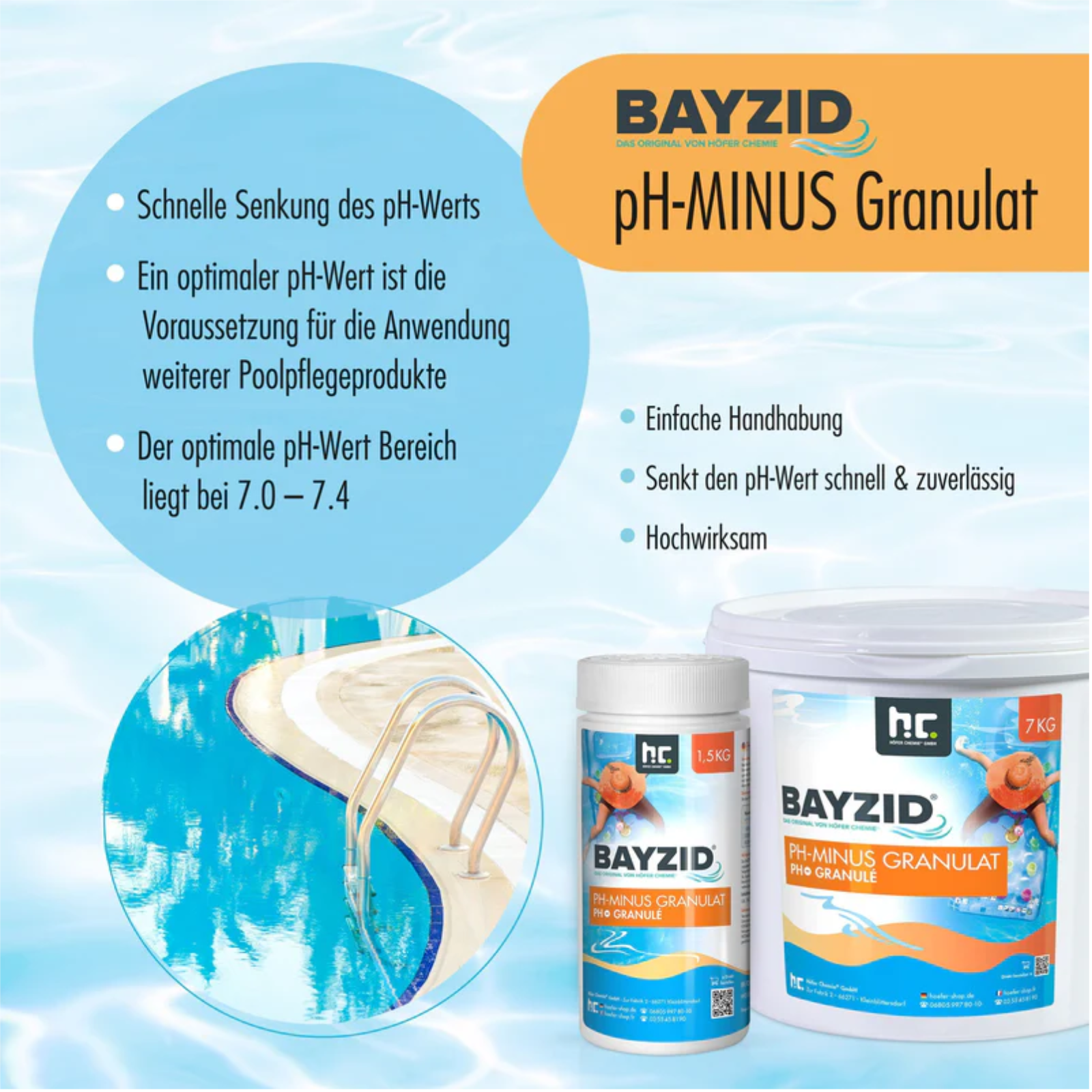 PH-Minus 1,5 kg Granulat für den Pool