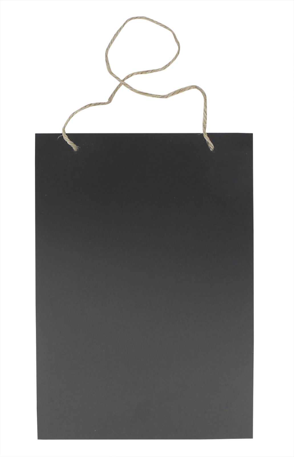 Plaque en plastique format DIN A4 portrait noire avec cordon