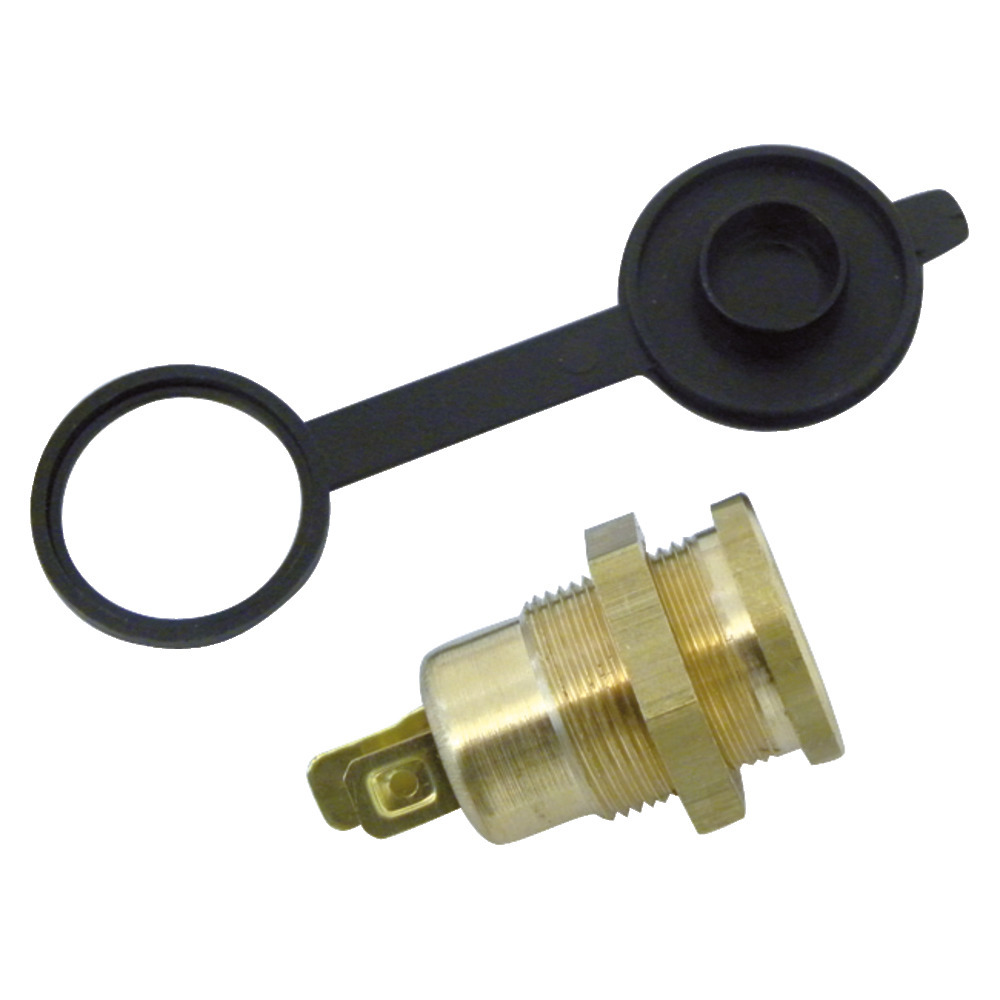 Einbausteckdose 12 V mit Deckel - Alu