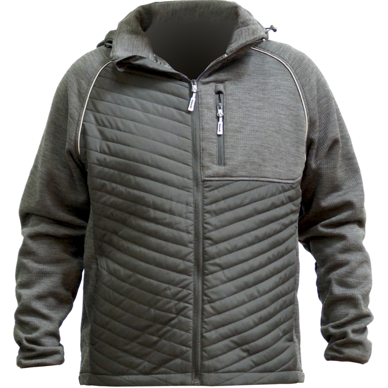  Jacke-Hybrid schwarz meliert 
