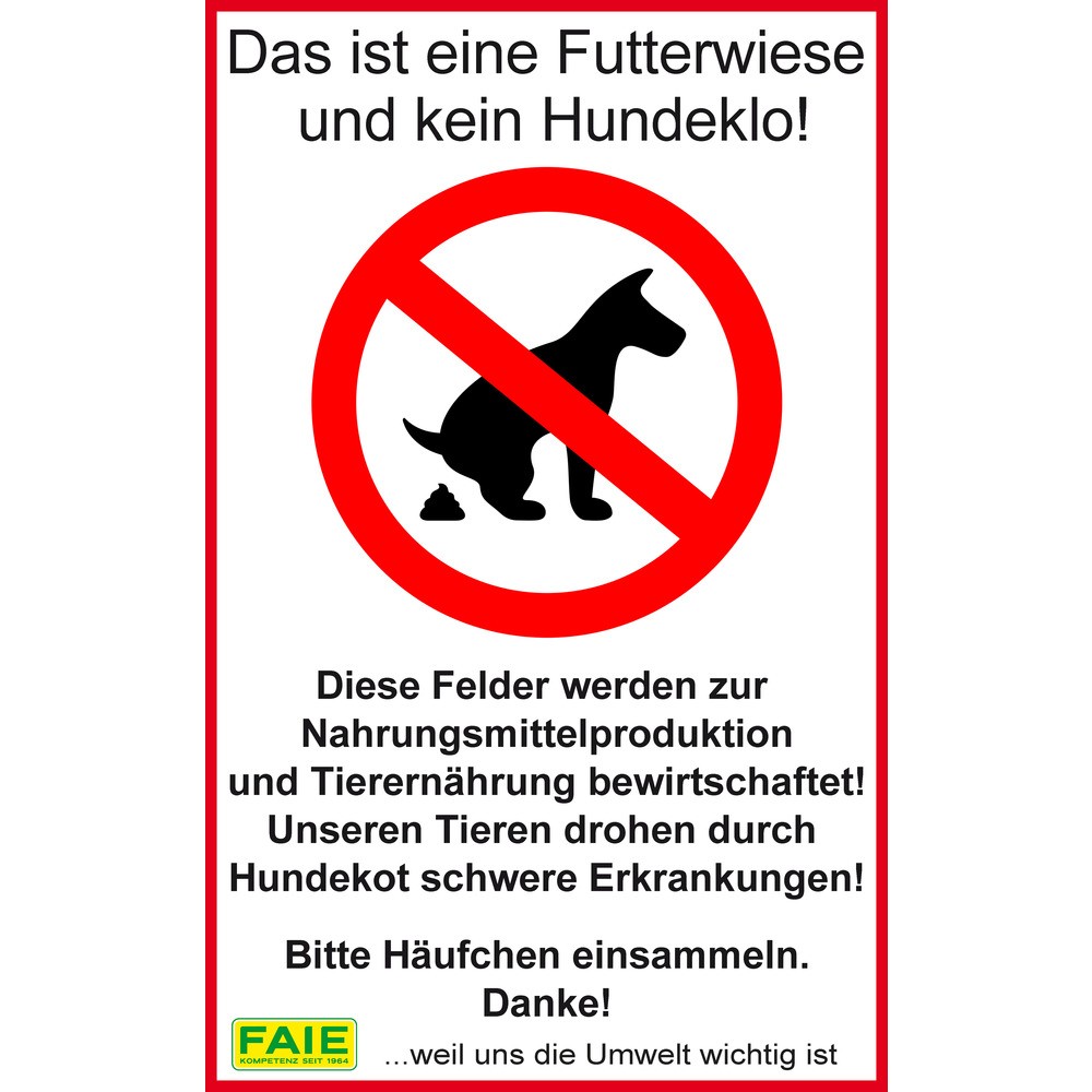Schild „Nicht mit Hundekot verschmutzen!“