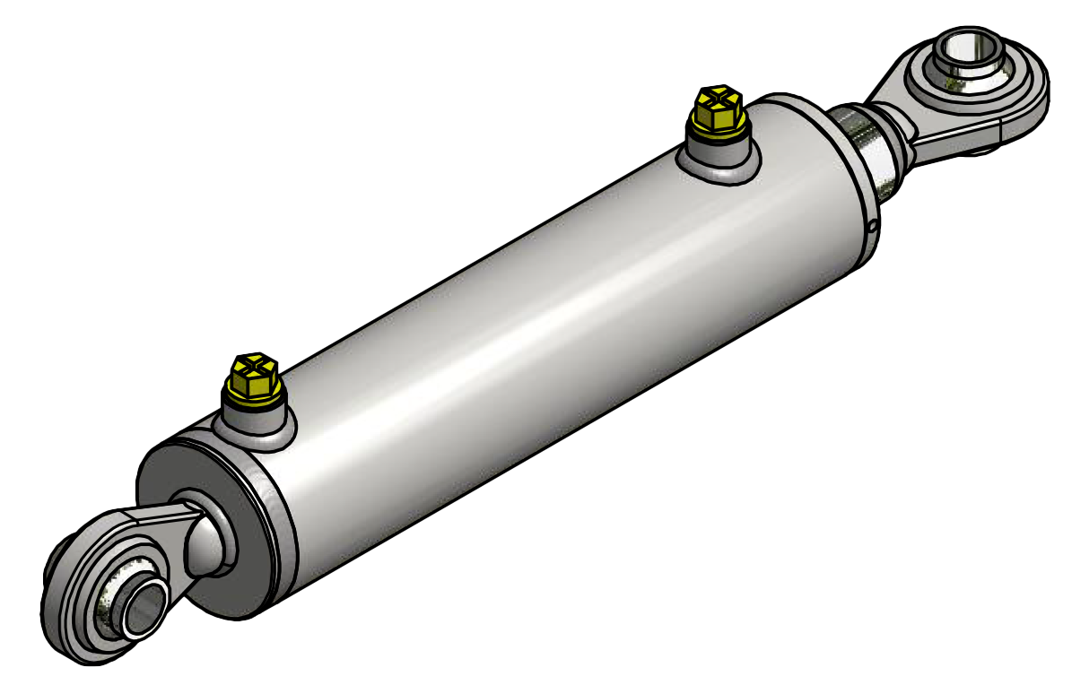 Hydraulikzylinder doppelwirkend 80/50/250mm mit Anschweißkugelaugen Ø 25,4mm