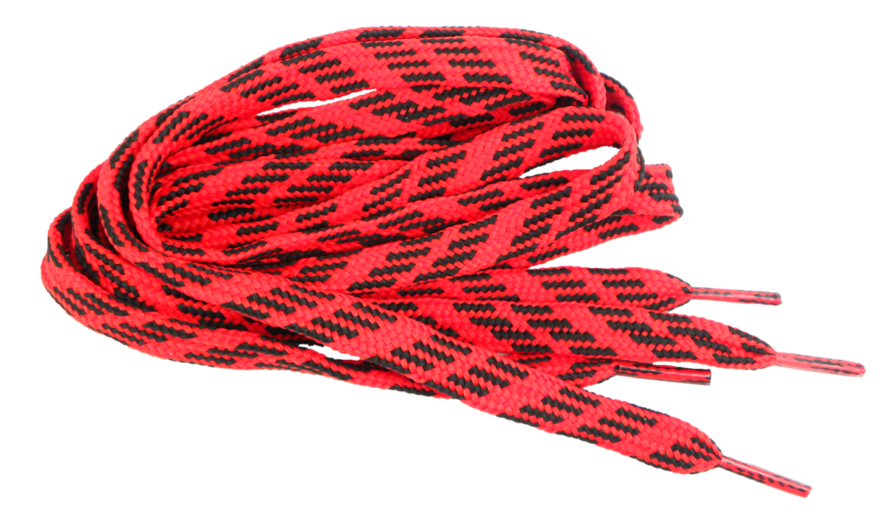 Schuhband rot/schwarz Länge 100cm