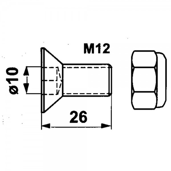 Senkkopfschraube M12x25