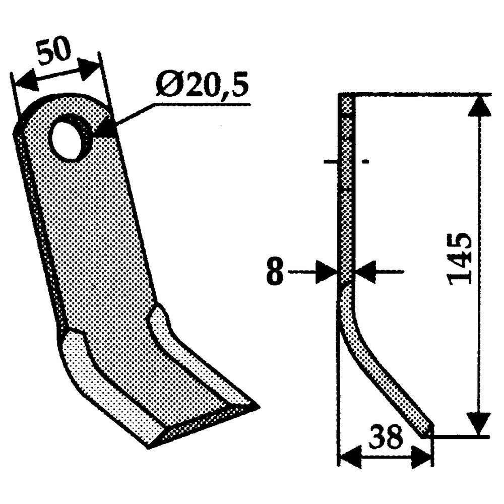 Y-Messer passend zu Cosma, Hydrac DS4, Stärke 8 mm